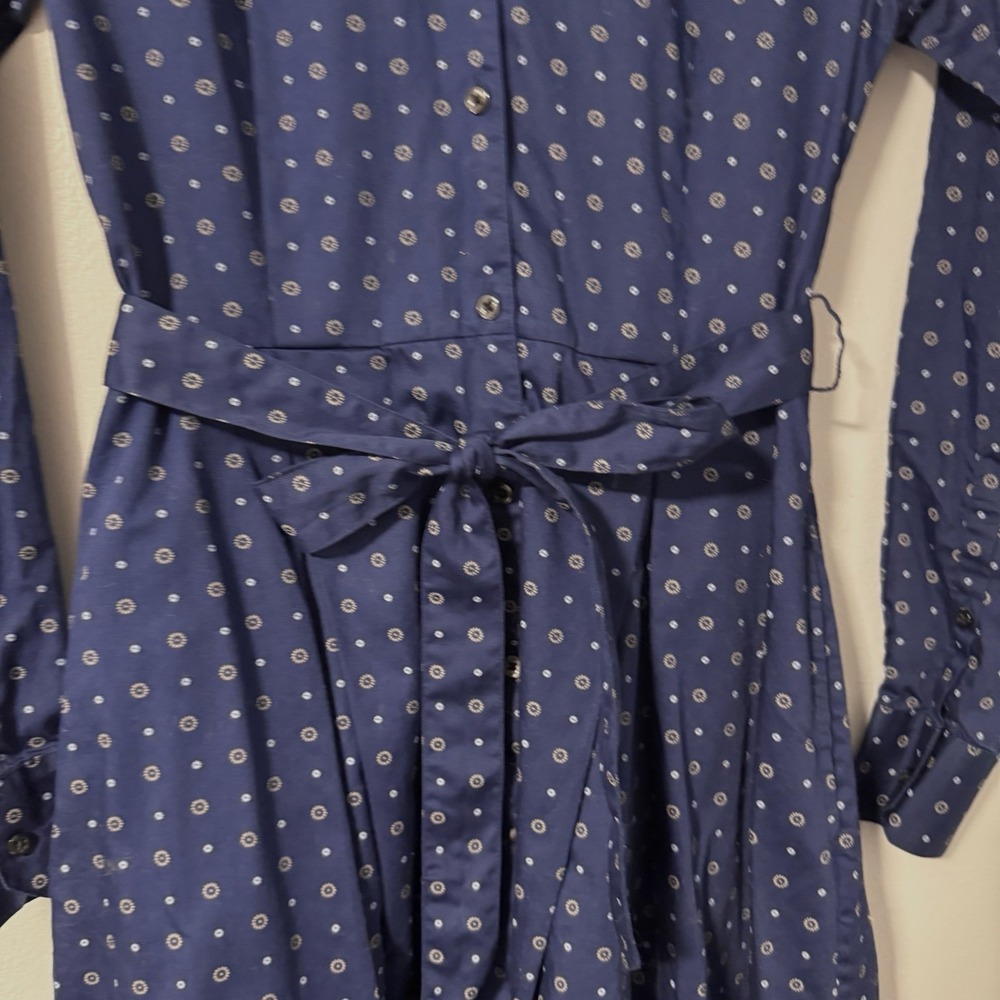 Brooks Brothers Navy Blue Patterned Dress - Picture 3 of 12